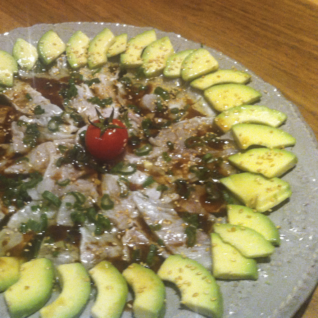 Sashimi new style branzino e avocado