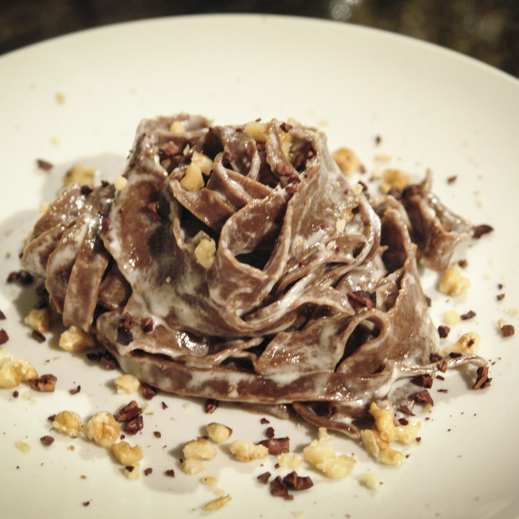Tagliatelle al cacao e gorgonzola