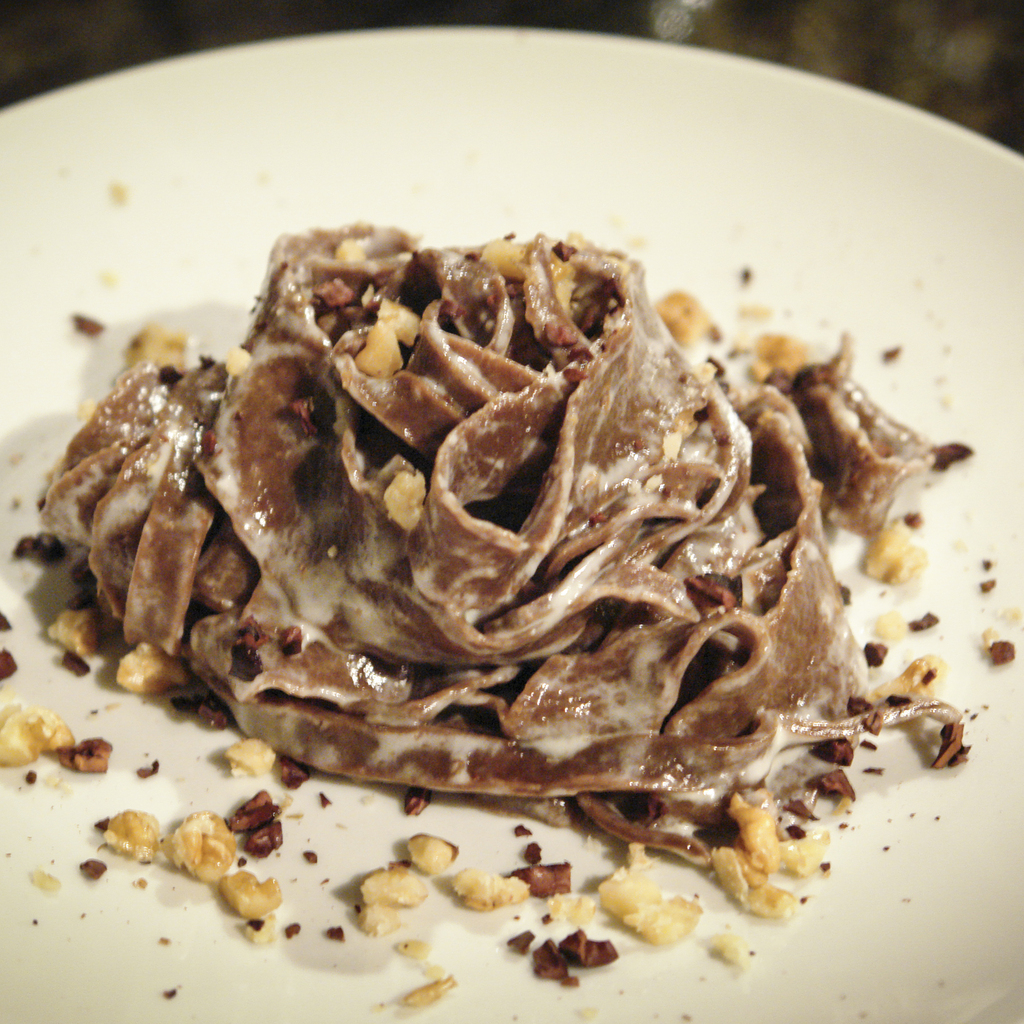 Tagliatelle al cacao e gorgonzola