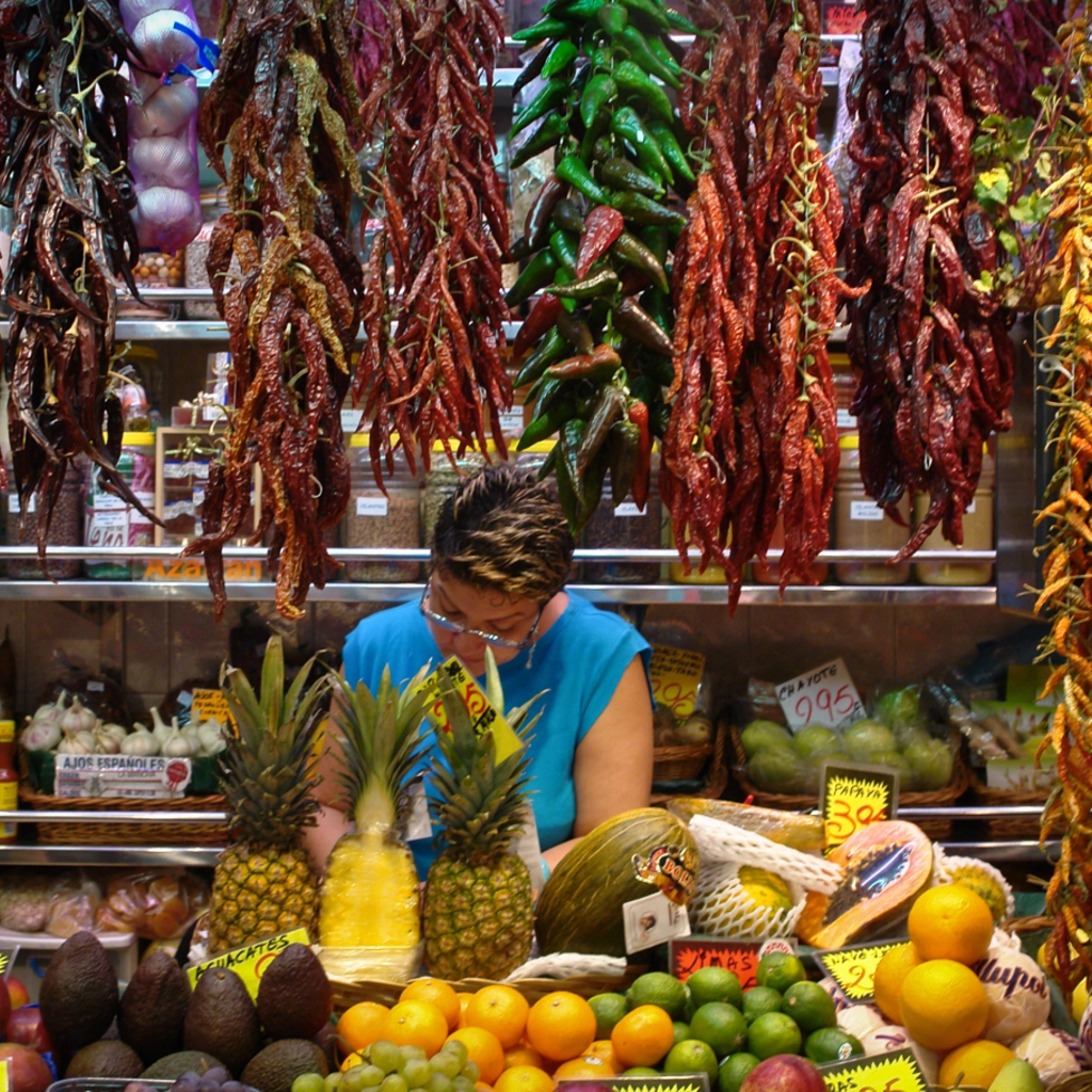 I vari pimientos nei mercati di Madrid