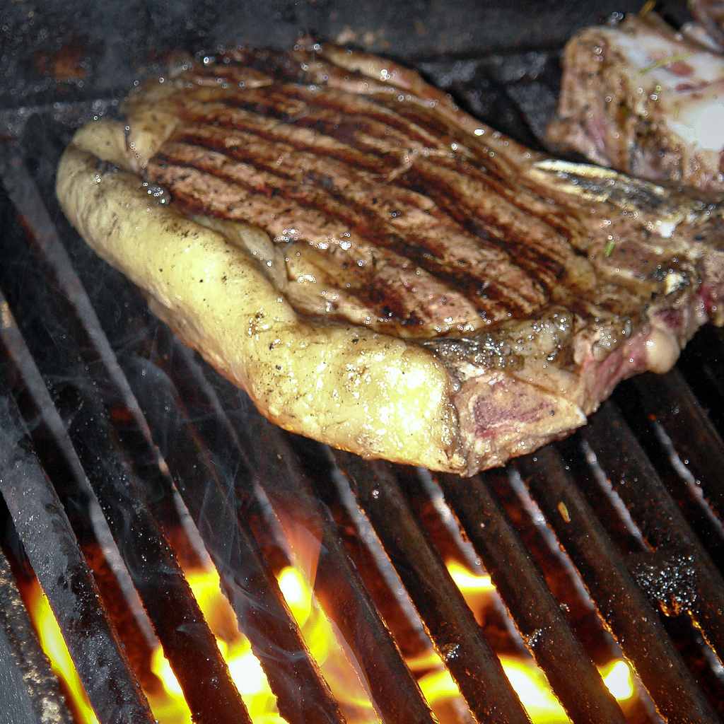 Fiorentina di Wagyu in cottura