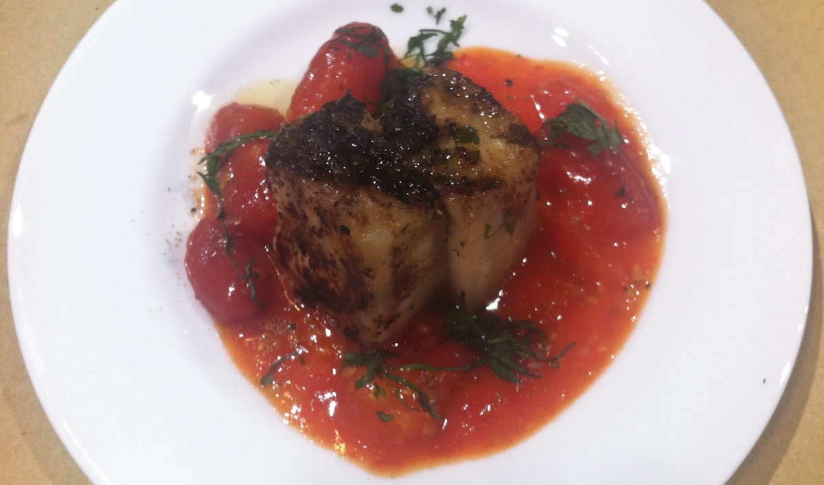 Tataki di melanzana e tomato combal