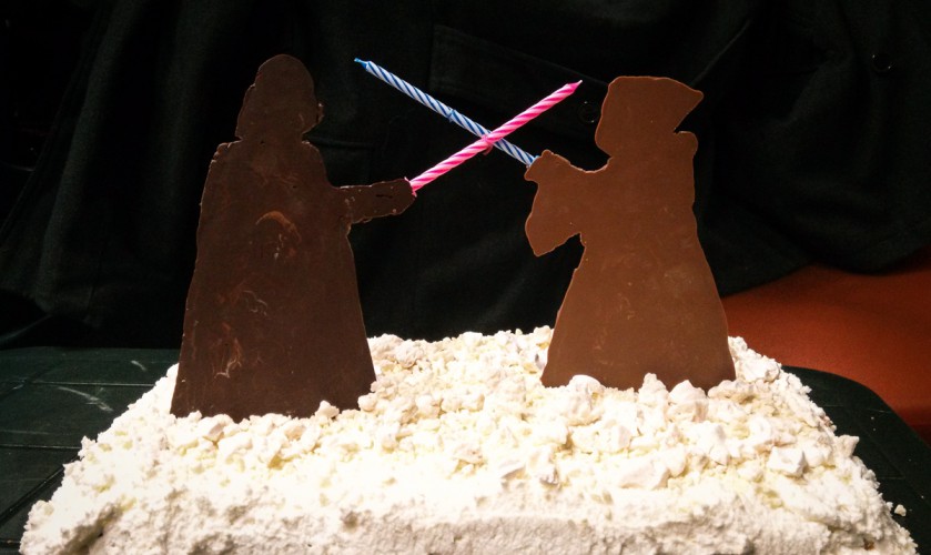 Cake Design: il duello finale fra Obi Wan Kenobi e Darth Vader in cioccolata